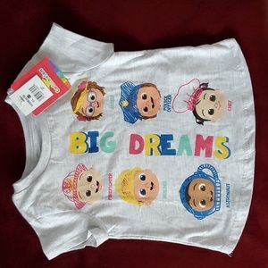 Toddler Girls CocoMelon "Big Dreams" T-Shirt Size 2T Police Officer artist NWT